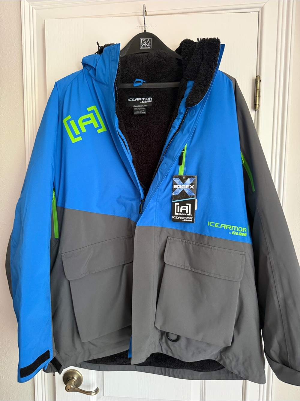 Kids Hooded Puffer Jacket — Blue & Gray